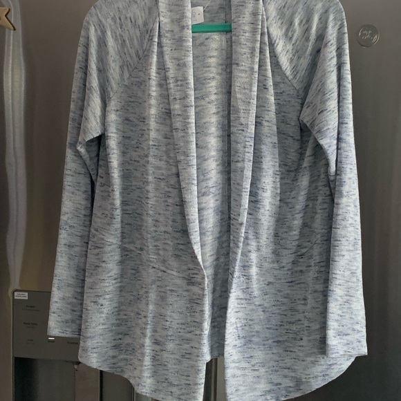 NWT Loft Light Blue Spacedye Open Cardigan Sweater - Picture 5 of 8